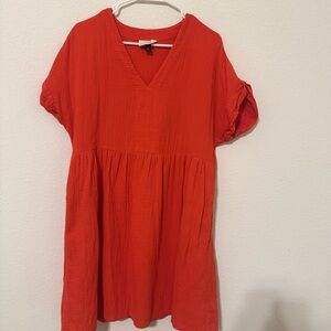 Universal Thread Bright Orange V-Neck Top